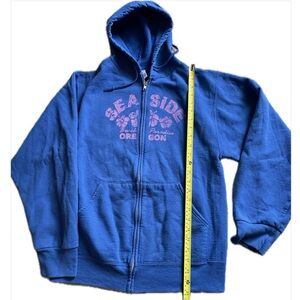 Jerzees Blue Zip-Up Hoodie Sweatshirt